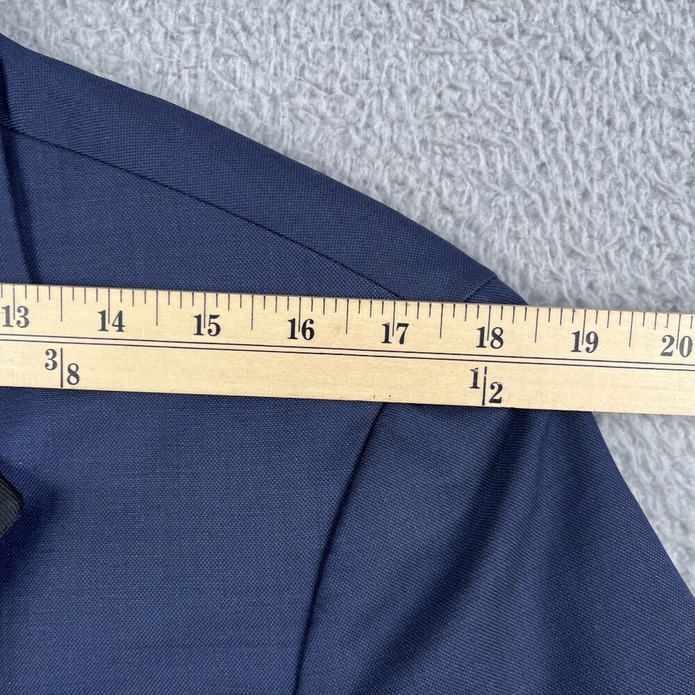 Vera Wang Black Mens Slim Fit Super 120s Blue Tuxedo Jacket 40S - Picture 9 of 9